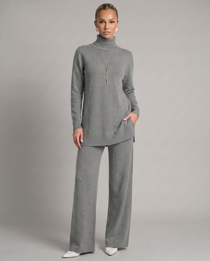 Harper | Knit Set with Wide-Leg Trousers