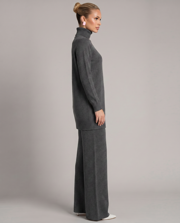 Harper | Knit Set with Wide-Leg Trousers
