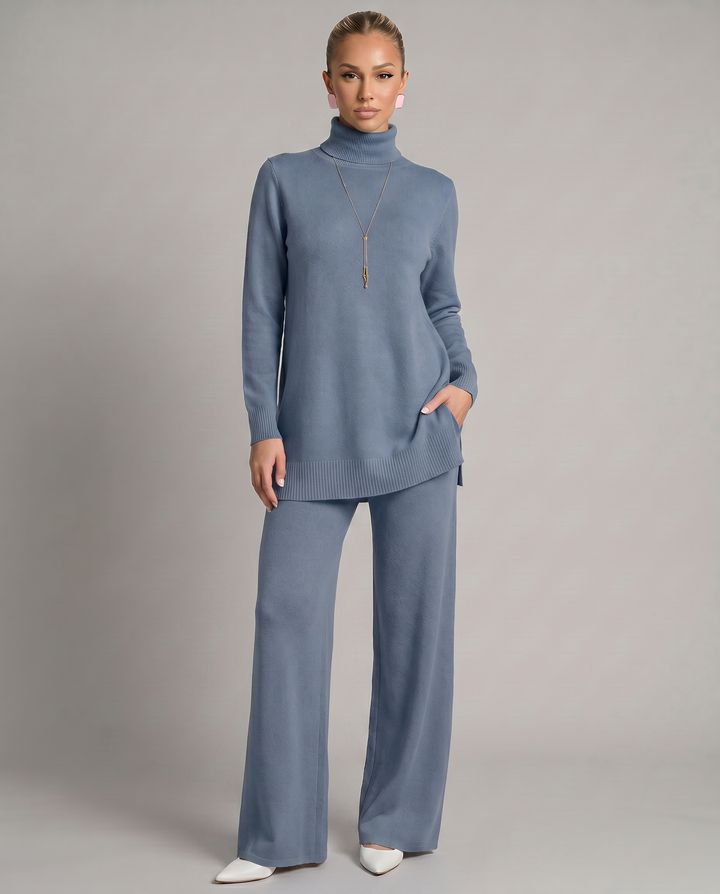 Harper | Knit Set with Wide-Leg Trousers