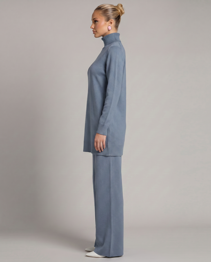 Harper | Knit Set with Wide-Leg Trousers