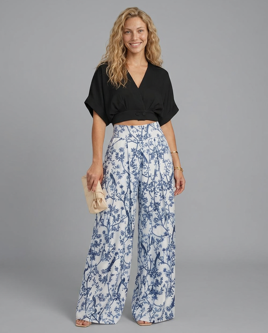 Irene | Two-Piece Set with Wide-Leg Trousers