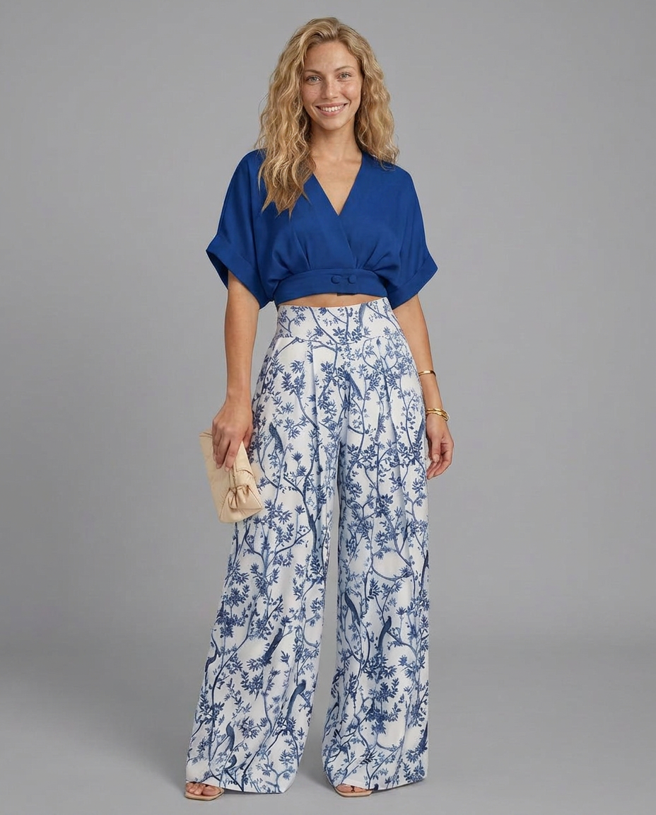 Irene | Two-Piece Set with Wide-Leg Trousers
