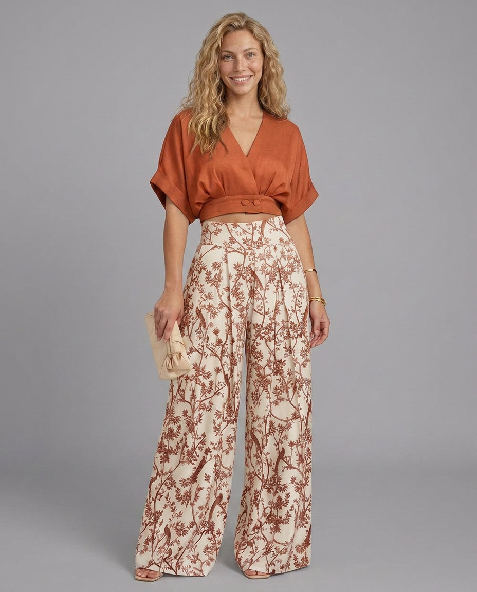 Irene | Two-Piece Set with Wide-Leg Trousers