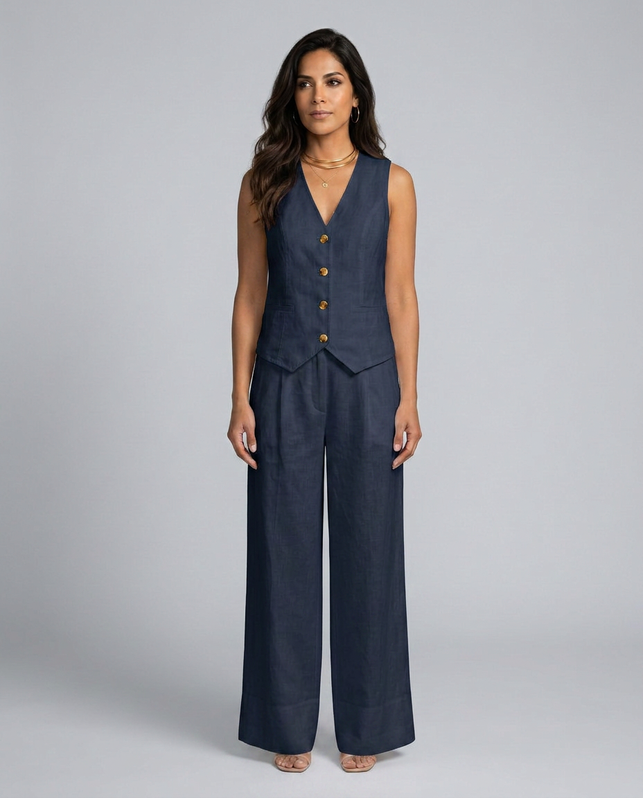 Shirley | Two-Piece Set with Waistcoat and Wide Trousers