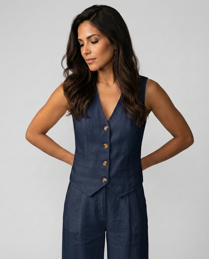 Shirley | Two-Piece Set with Waistcoat and Wide Trousers