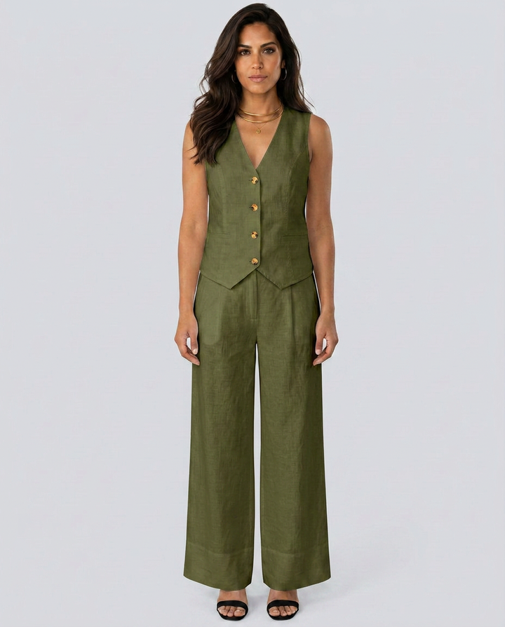 Shirley | Two-Piece Set with Waistcoat and Wide Trousers