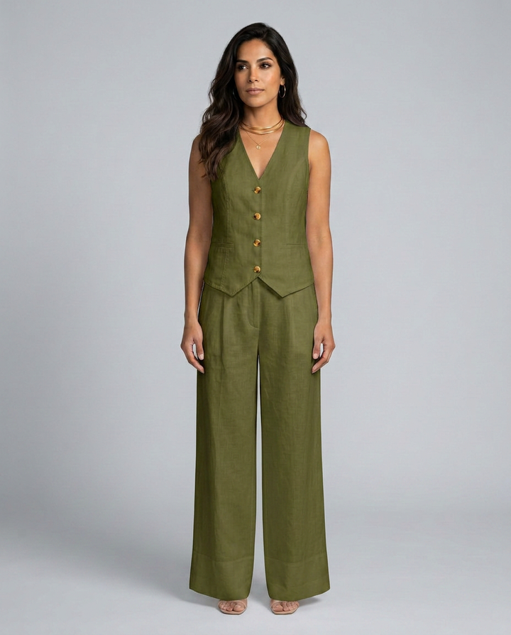 Shirley | Two-Piece Set with Waistcoat and Wide Trousers
