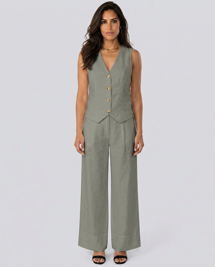 Shirley | Two-Piece Set with Waistcoat and Wide Trousers