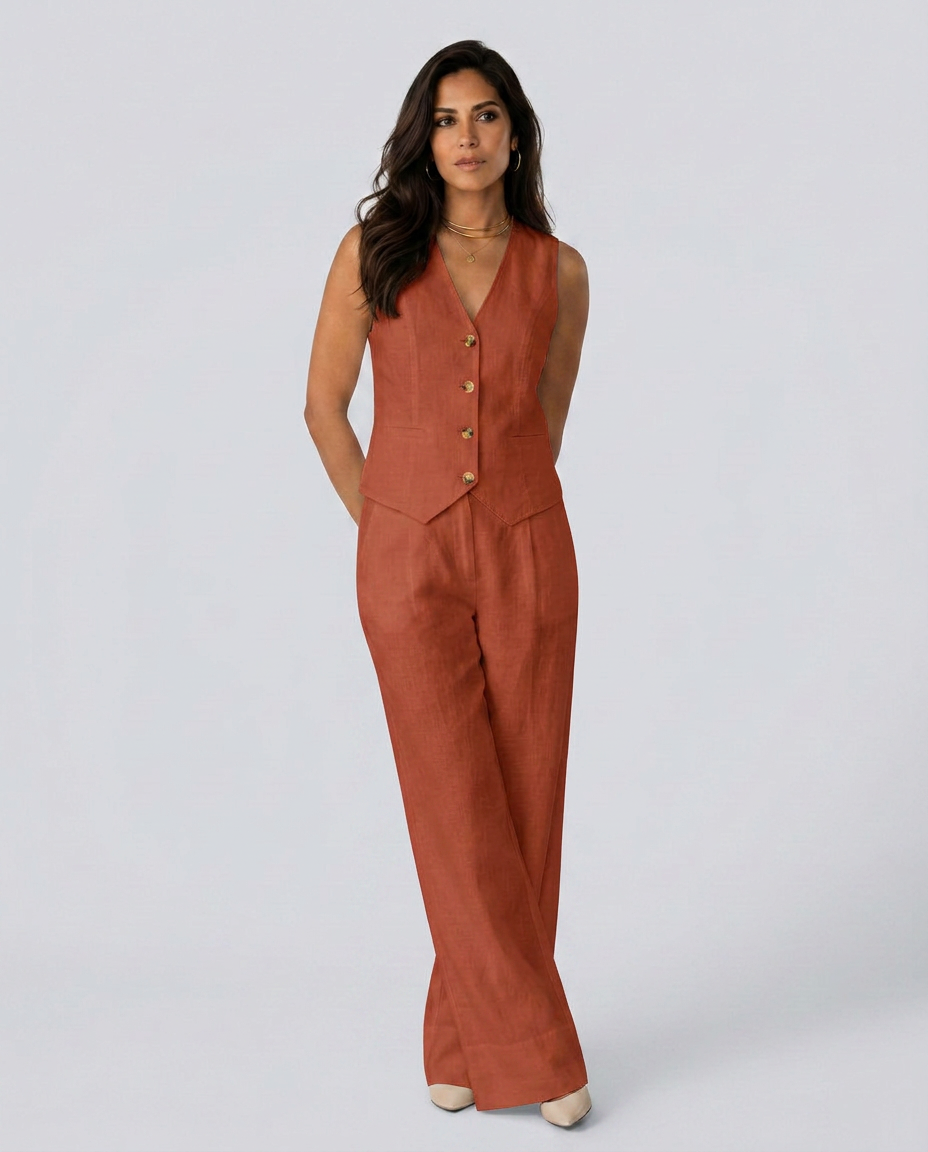 Shirley | Two-Piece Set with Waistcoat and Wide Trousers