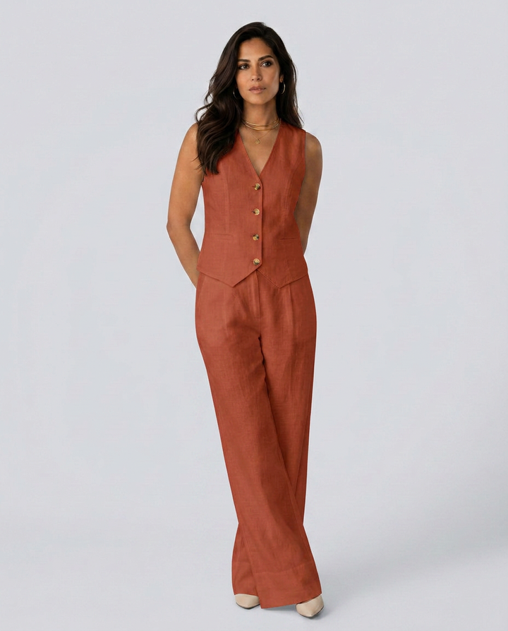 Shirley | Two-Piece Set with Waistcoat and Wide Trousers