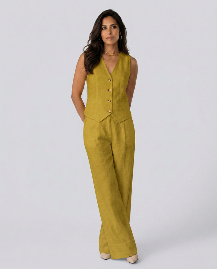 Shirley | Two-Piece Set with Waistcoat and Wide Trousers