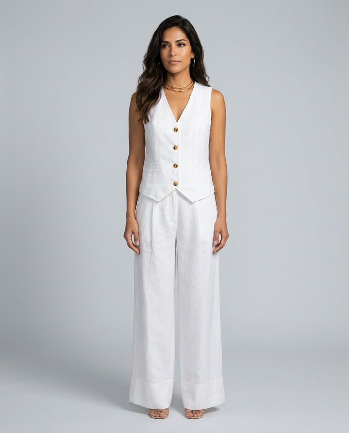 Shirley | Two-Piece Set with Waistcoat and Wide Trousers