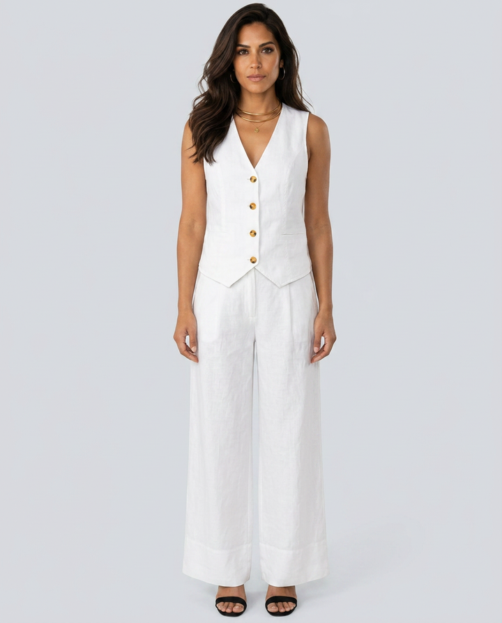 Shirley | Two-Piece Set with Waistcoat and Wide Trousers