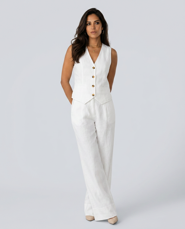 Shirley | Two-Piece Set with Waistcoat and Wide Trousers