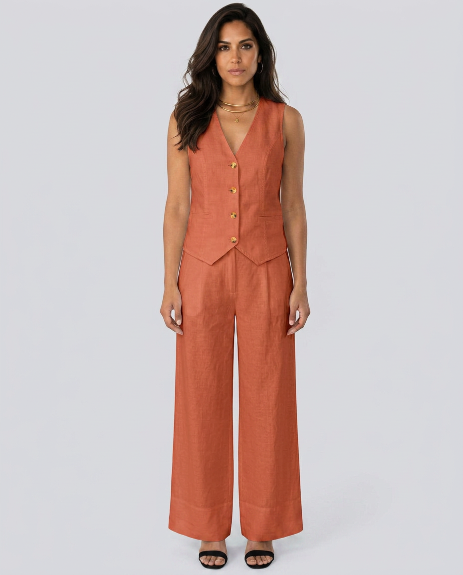 Shirley | Two-Piece Set with Waistcoat and Wide Trousers