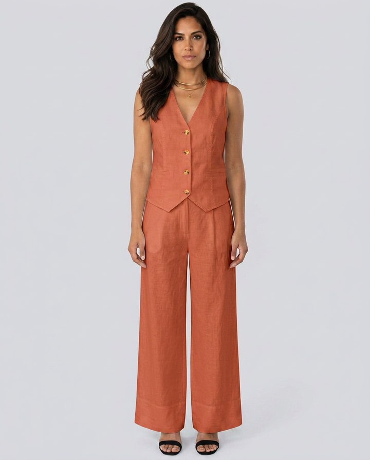 Shirley | Two-Piece Set with Waistcoat and Wide Trousers