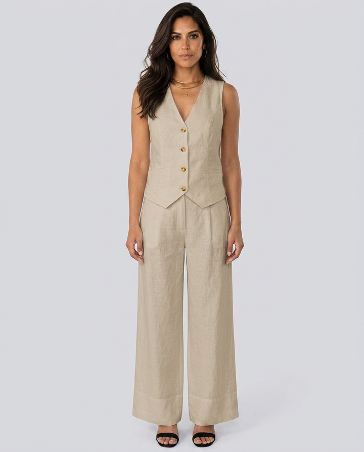 Shirley | Two-Piece Set with Waistcoat and Wide Trousers