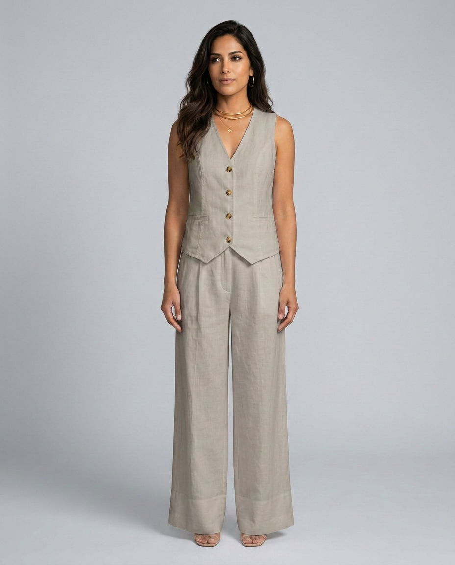 Shirley | Two-Piece Set with Waistcoat and Wide Trousers