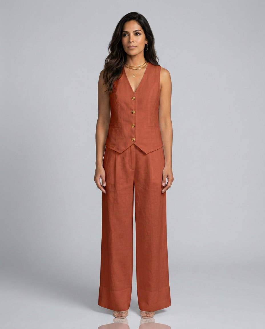 Shirley | Two-Piece Set with Waistcoat and Wide Trousers