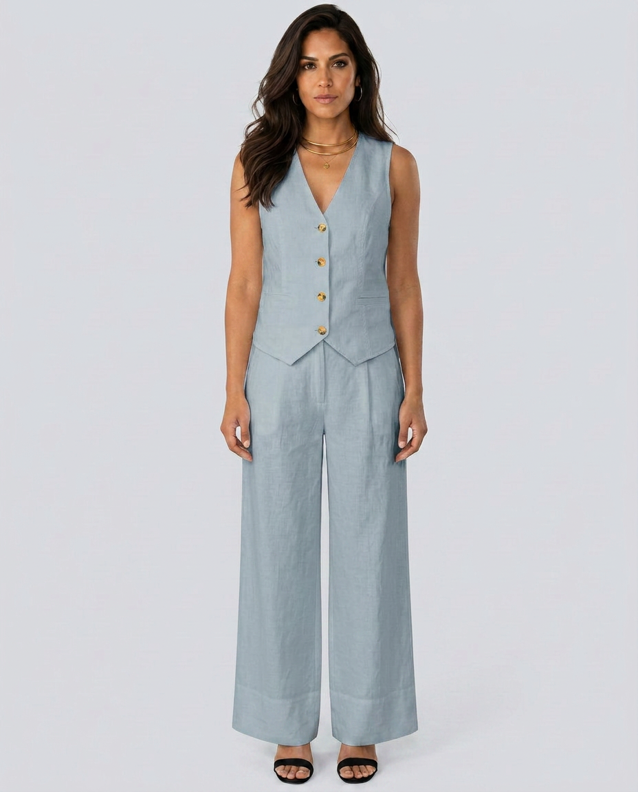 Shirley | Two-Piece Set with Waistcoat and Wide Trousers