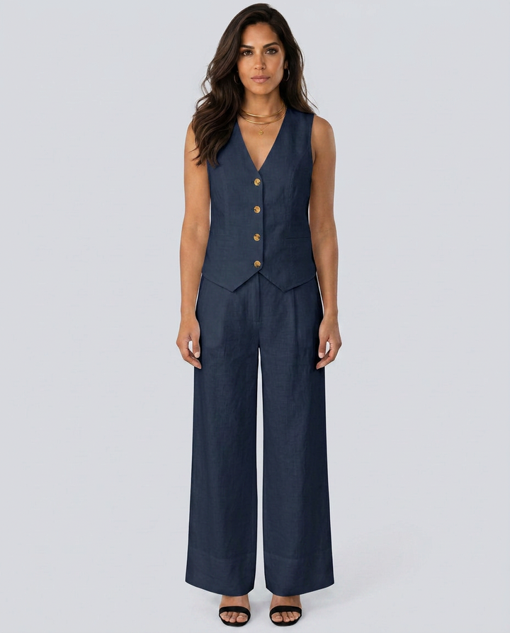 Shirley | Two-Piece Set with Waistcoat and Wide Trousers