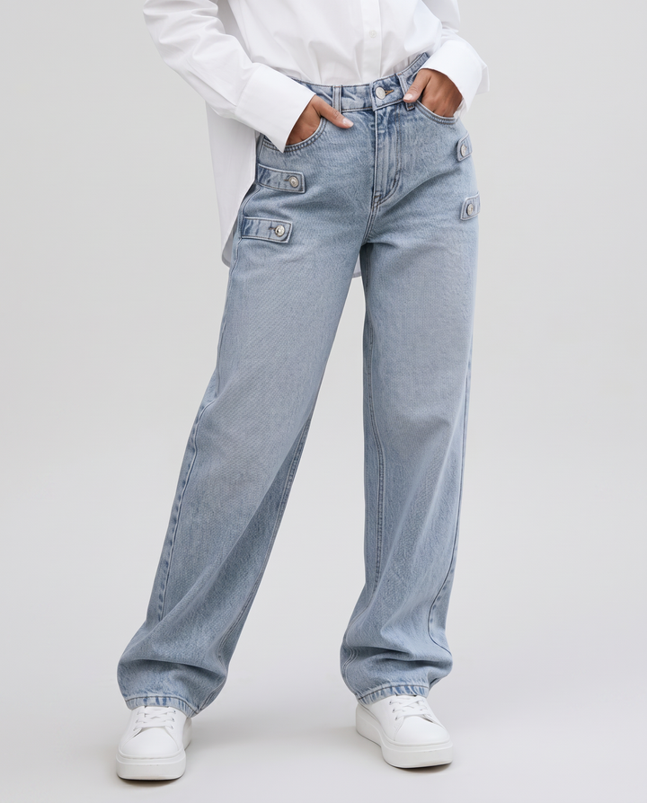 Nikki | Straight-Leg Jeans with Side Tabs