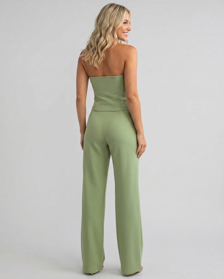 Wendy | Bustier Set with Wide-Leg Trousers