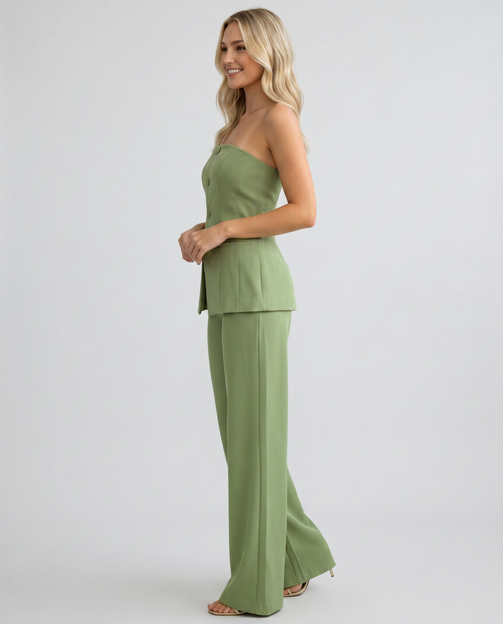 Wendy | Bustier Set with Wide-Leg Trousers