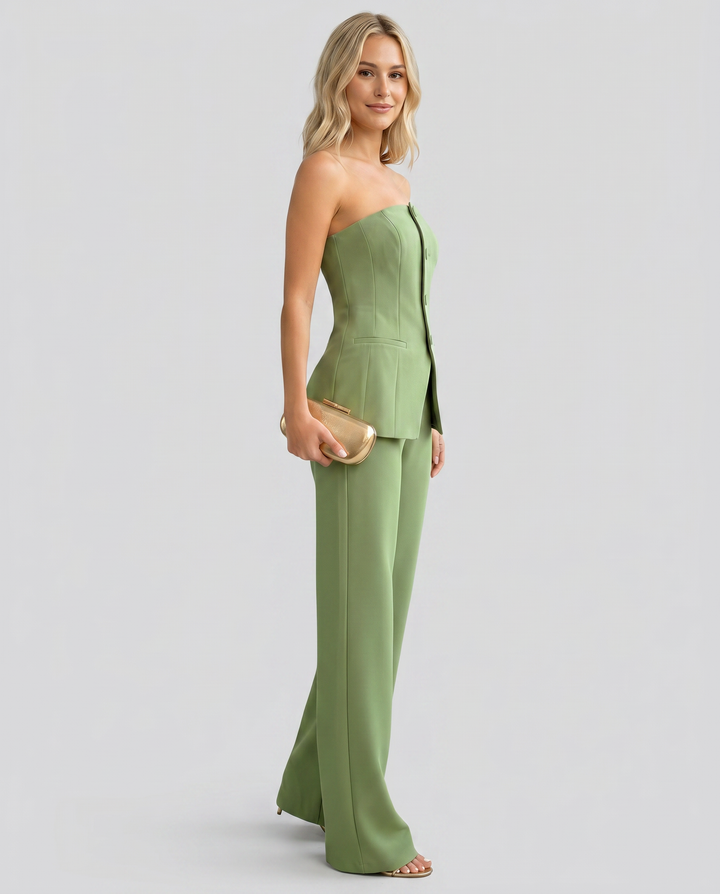 Wendy | Bustier Set with Wide-Leg Trousers