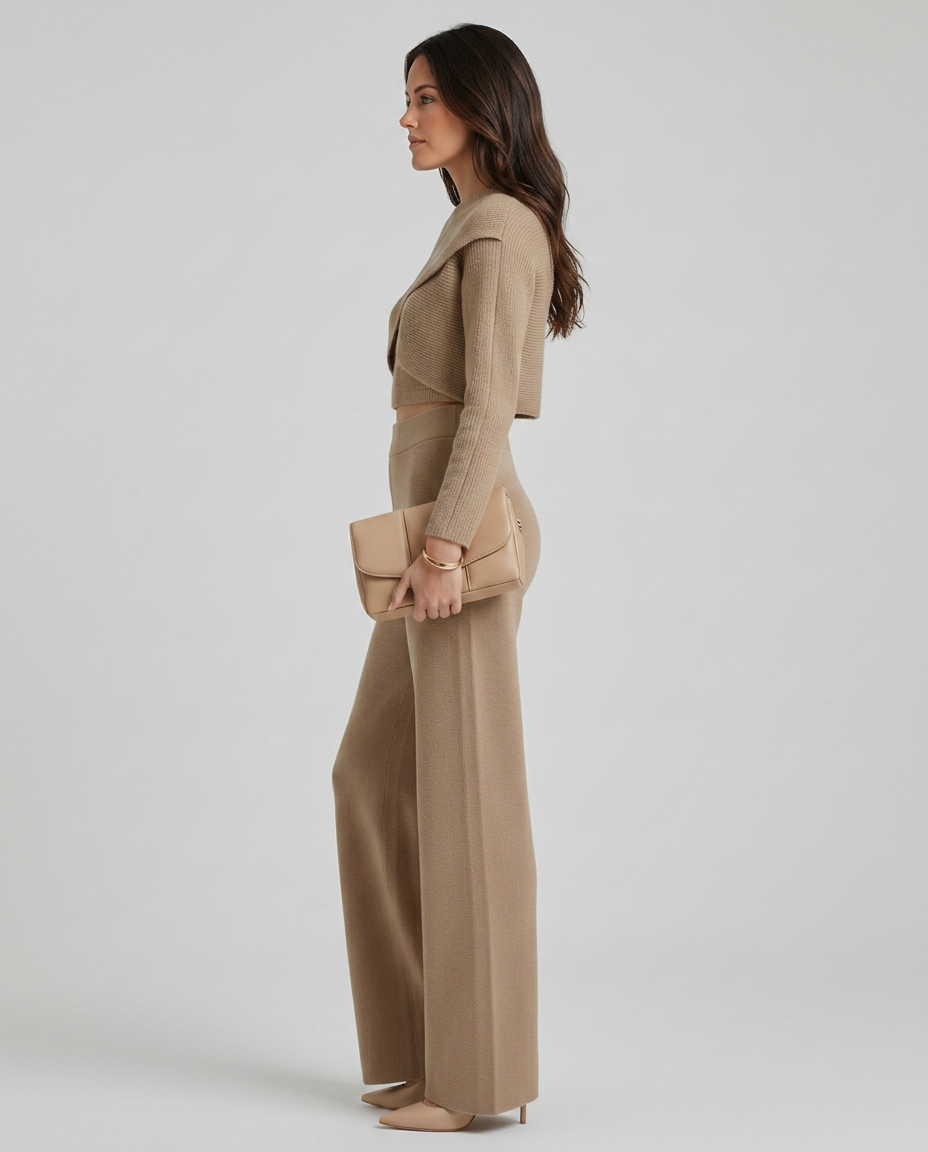 Sarah | Knit Set with Wide-Leg Trousers