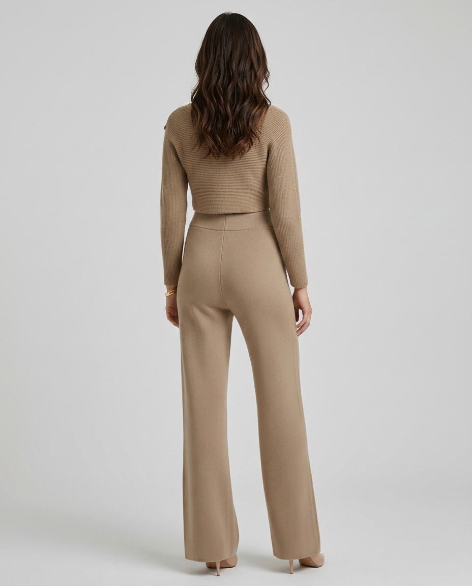 Sarah | Knit Set with Wide-Leg Trousers