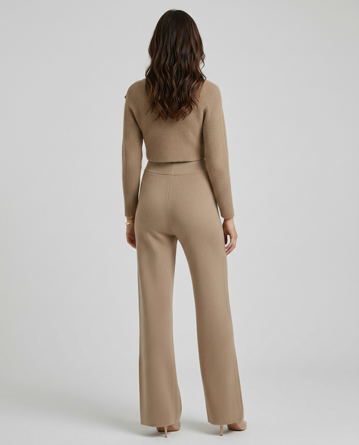 Sarah | Knit Set with Wide-Leg Trousers