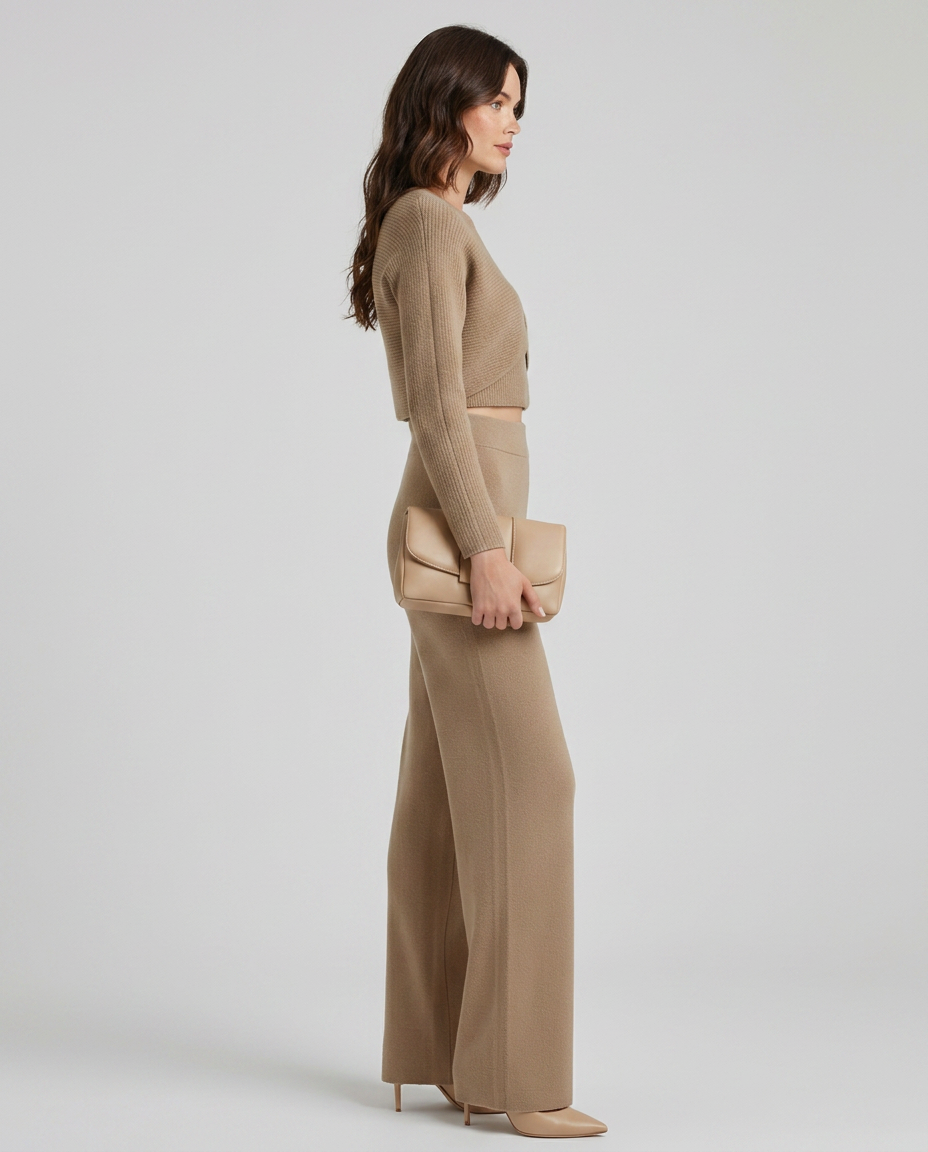 Sarah | Knit Set with Wide-Leg Trousers