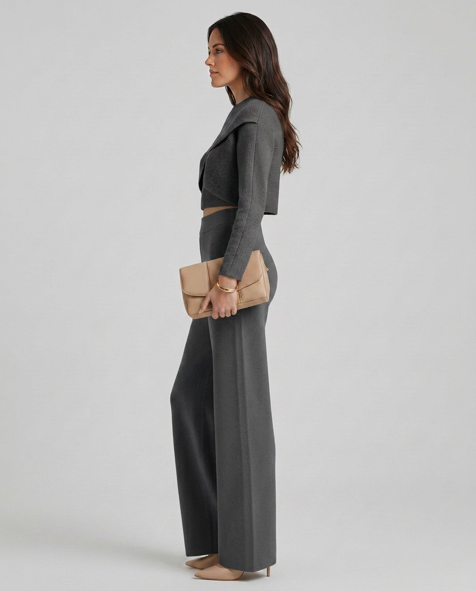 Sarah | Knit Set with Wide-Leg Trousers