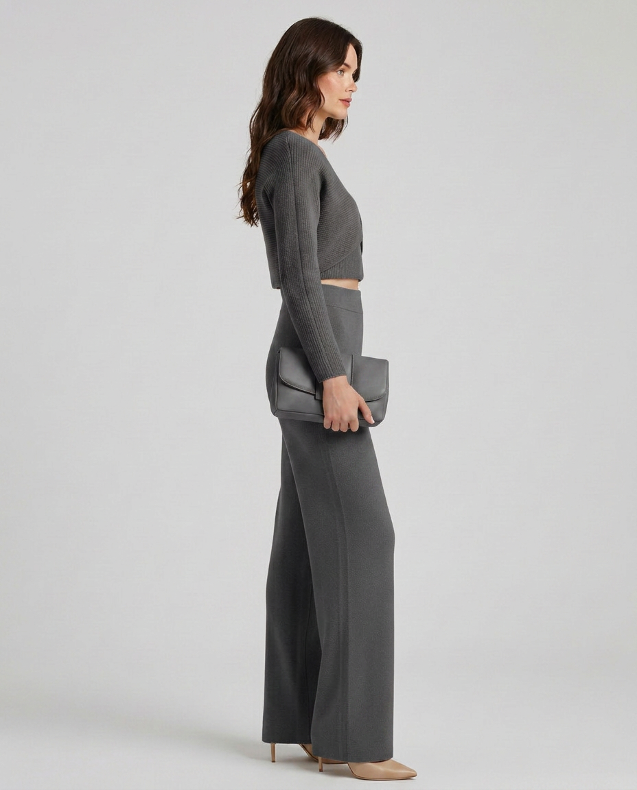 Sarah | Knit Set with Wide-Leg Trousers