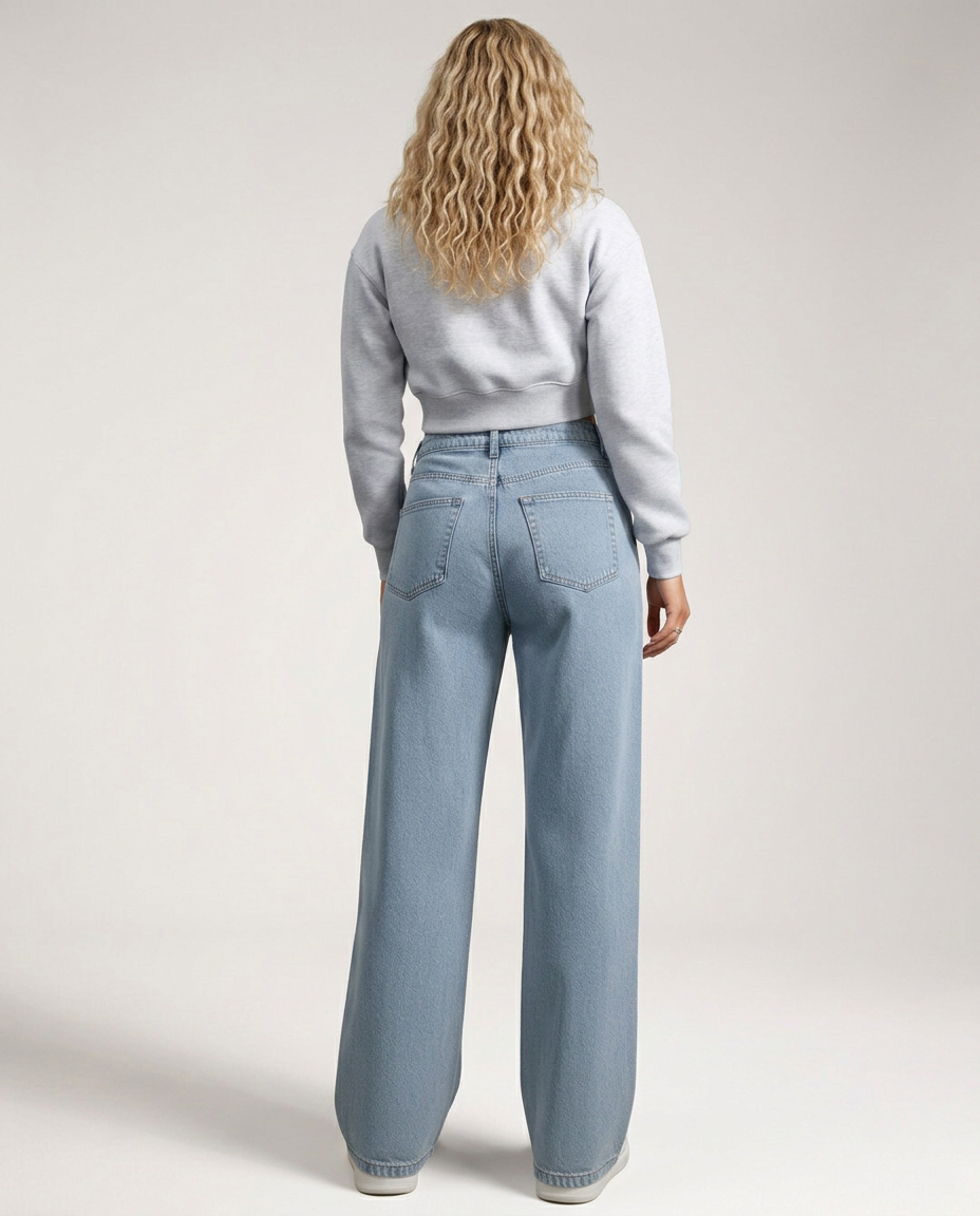 Tia | Wide-Leg Trousers with Button Fly