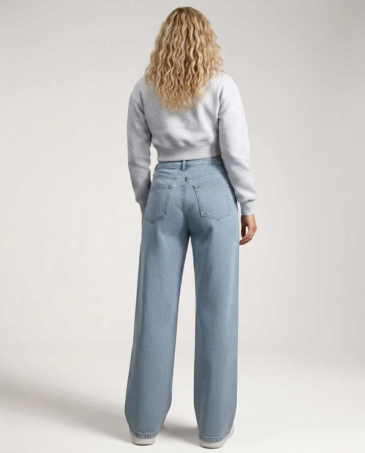 Tia | Wide-Leg Trousers with Button Fly
