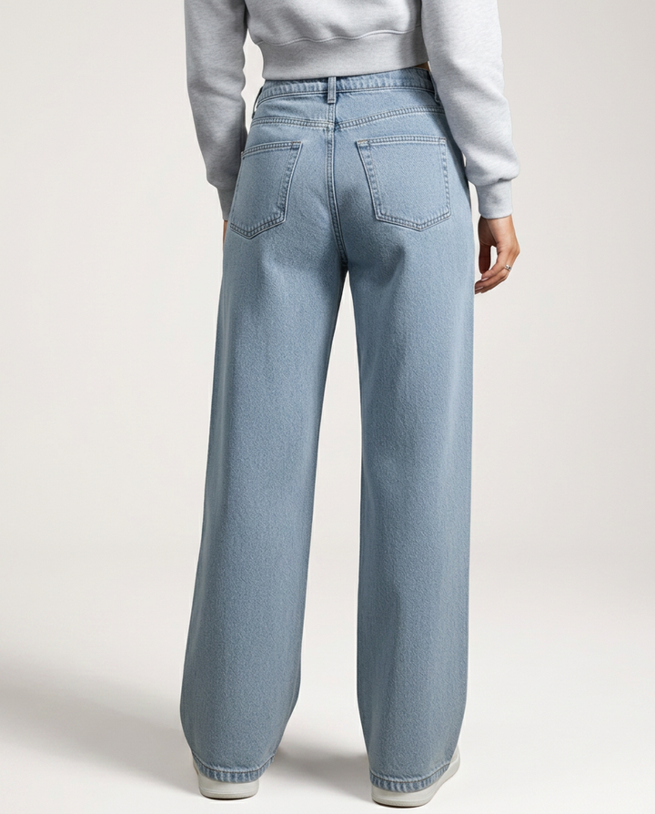 Tia | Wide-Leg Trousers with Button Fly