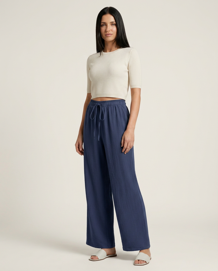 Candice | Wide-Leg Trousers with Drawstring Waist