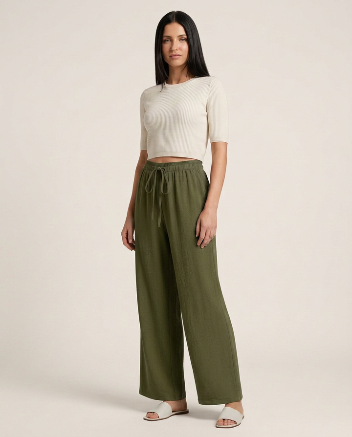Candice | Wide-Leg Trousers with Drawstring Waist