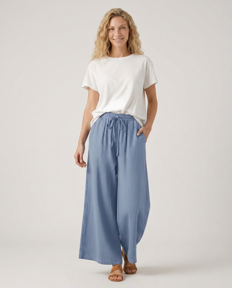 Gloria | Wide-Leg Trousers with Drawstring