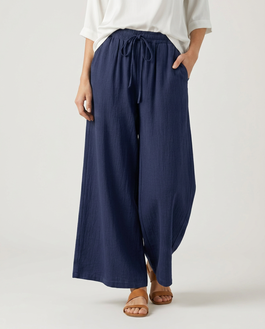 Gloria | Wide-Leg Trousers with Drawstring