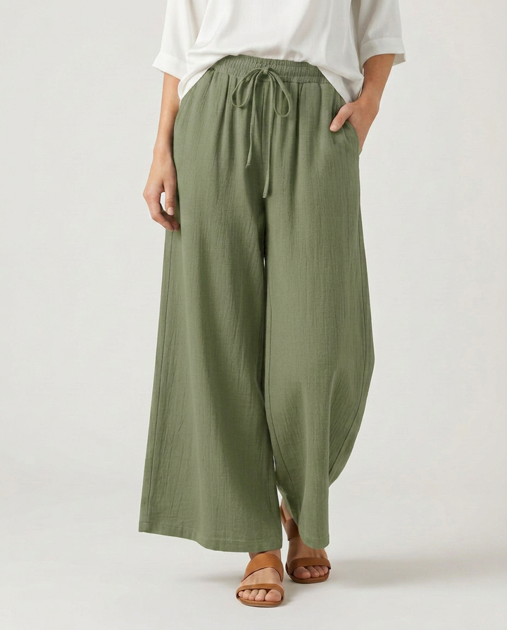 Gloria | Wide-Leg Trousers with Drawstring