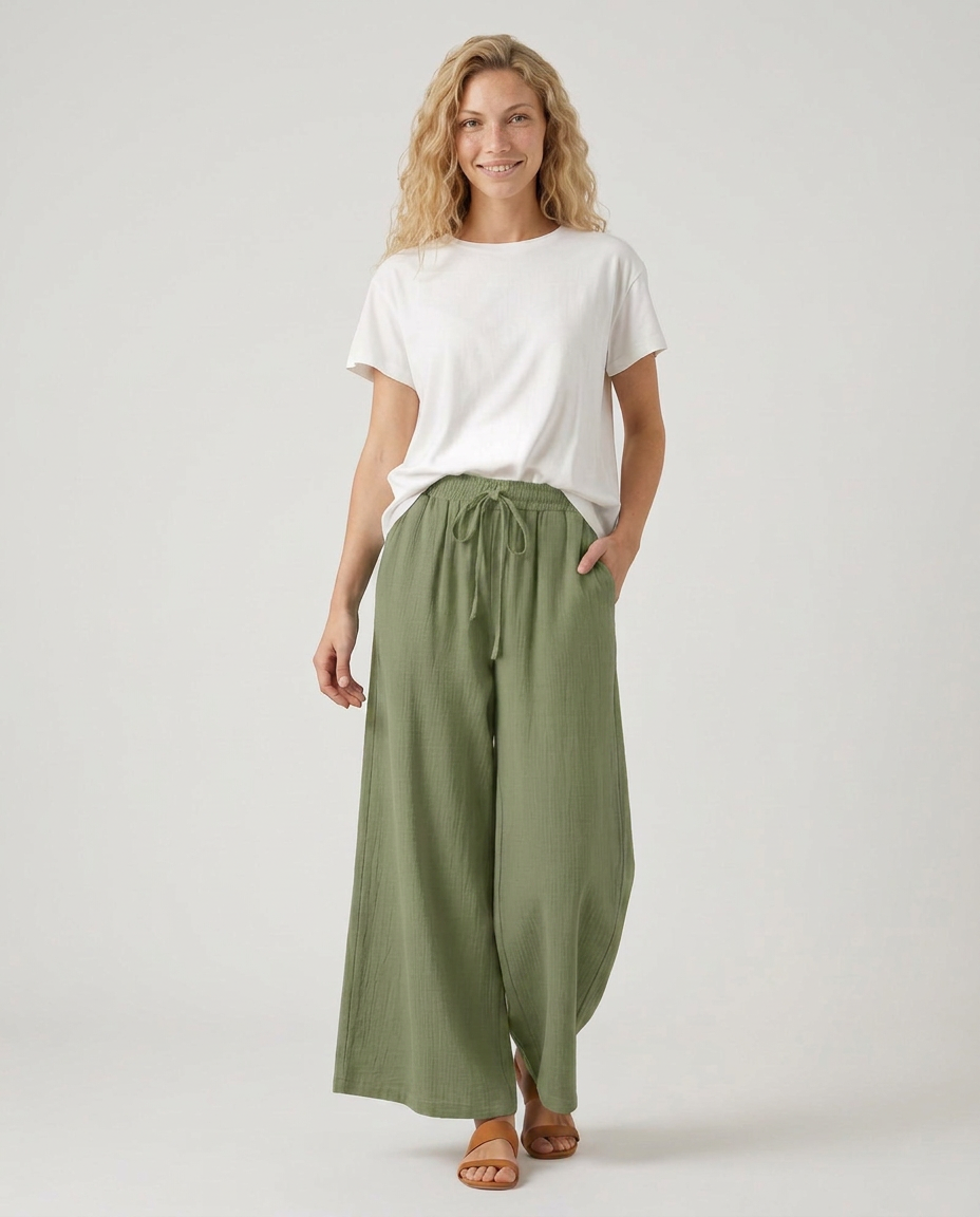 Gloria | Wide-Leg Trousers with Drawstring