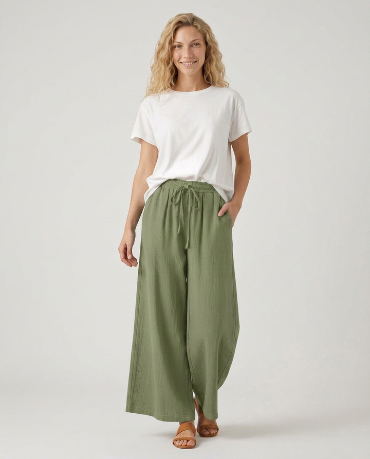 Gloria | Wide-Leg Trousers with Drawstring