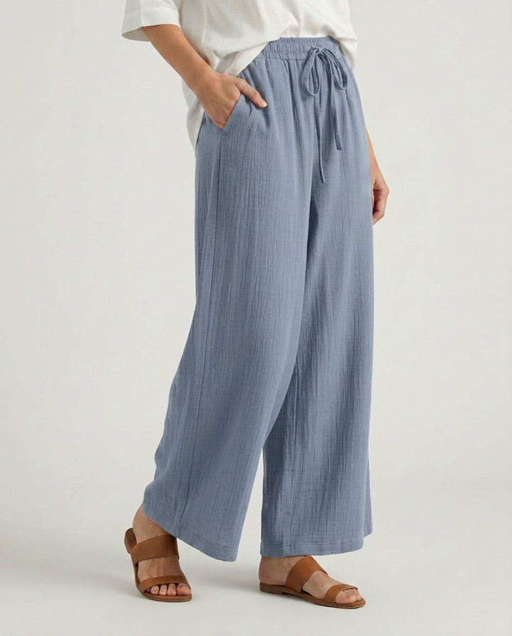 Gloria | Wide-Leg Trousers with Drawstring