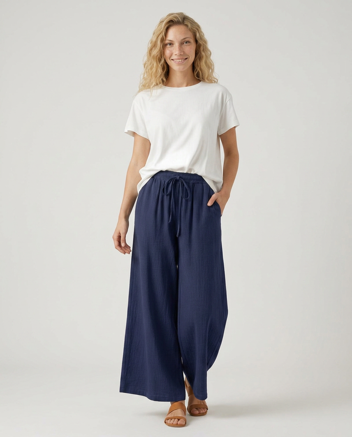 Gloria | Wide-Leg Trousers with Drawstring