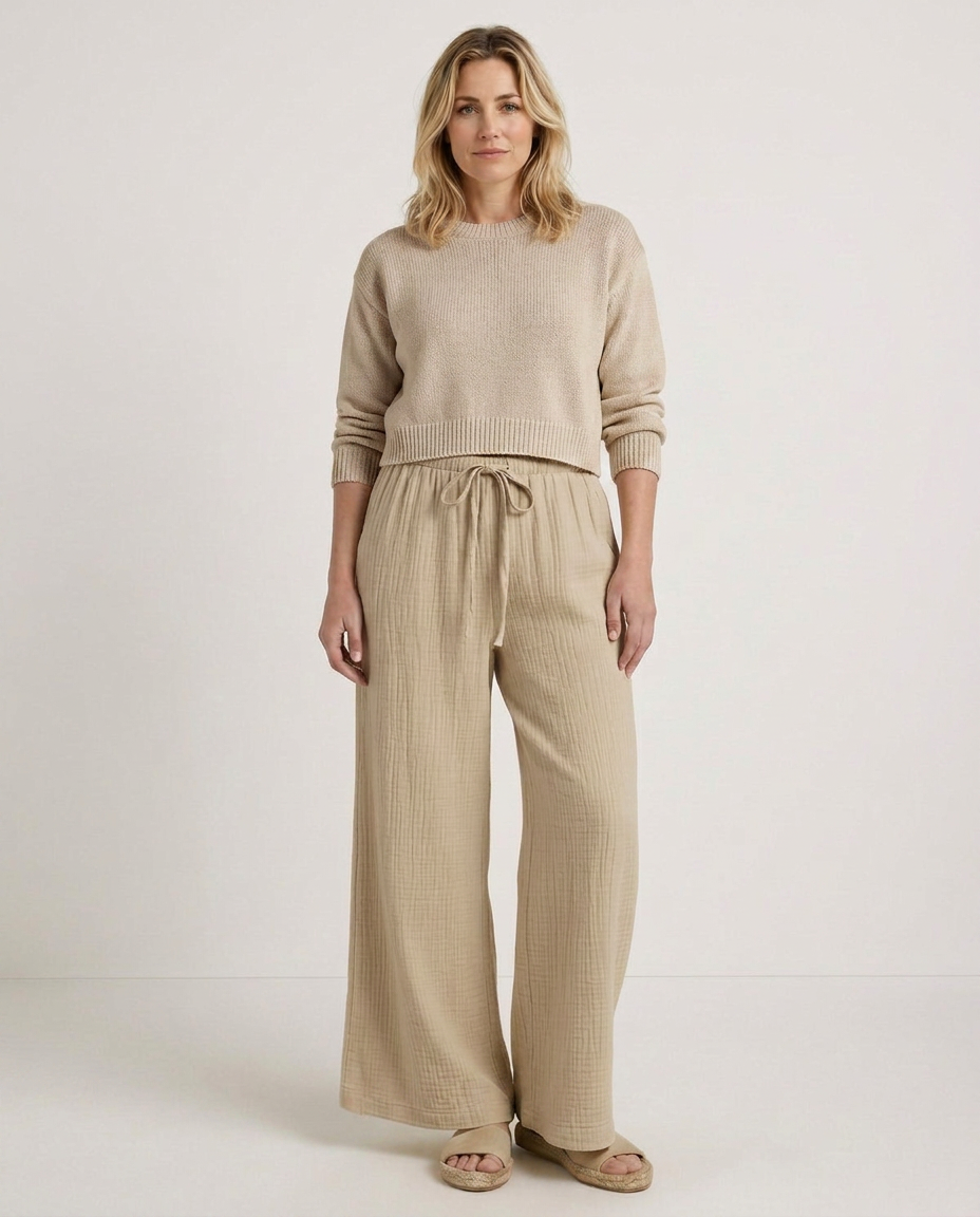 Tiffany | Wide-Leg Trousers with Elastic Waist