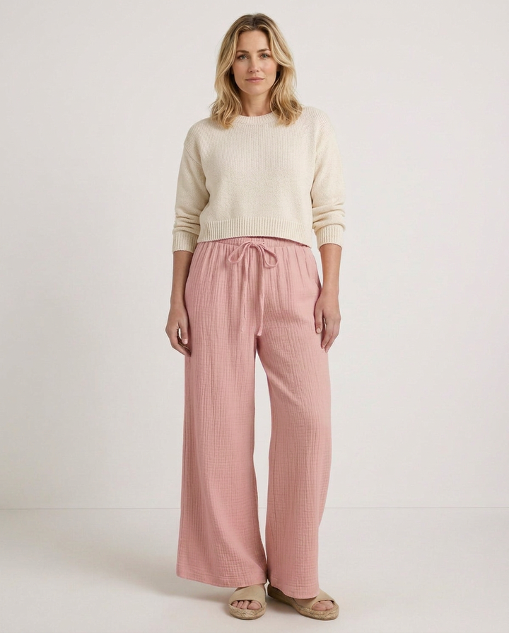 Tiffany | Wide-Leg Trousers with Elastic Waist
