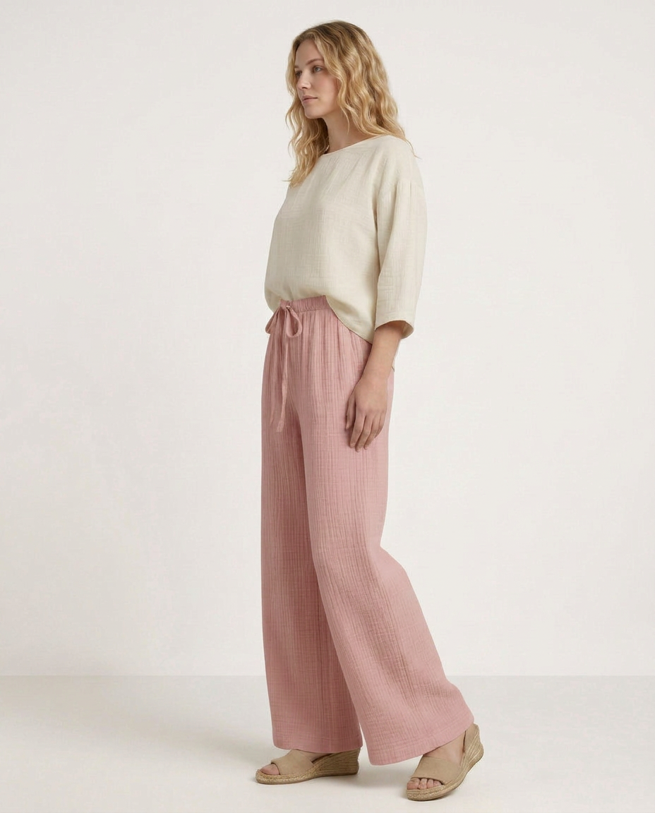 Tiffany | Wide-Leg Trousers with Elastic Waist